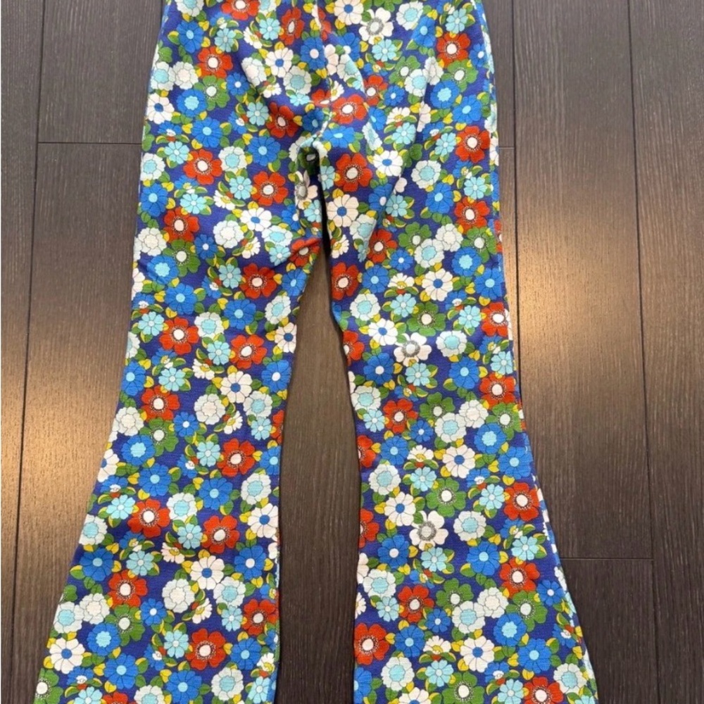 Smythe Floral Bootcut Pants - Blue and White - Picture 5 of 8